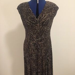 Jones New York Dress Petite Brown & White 8P Dress